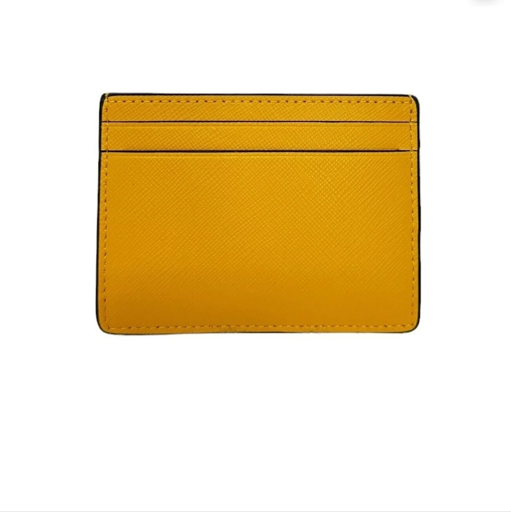 Kate Spade Madison Saffiano Leather Slim Card Holder In Yellow Daffodil NWT